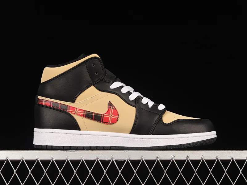 All categories Air Jordan Jordan series basketball shoes Air Jordan 1 Mid Air Jordan 1 Mid "Tartan Swoosh" AJ1 Qiao 1 plaid skirt Zhongbang basketball shoes DZ5329-001